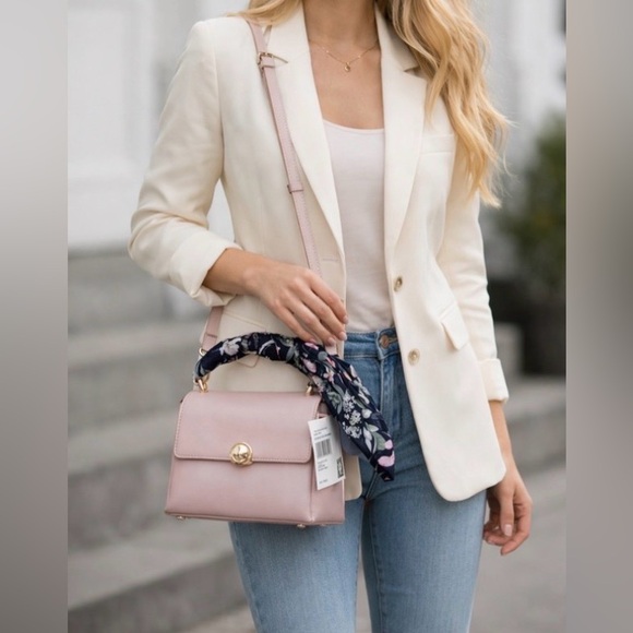 Anne Klein Blush Mini Bag with Floral Scarf - Picture 2 of 9